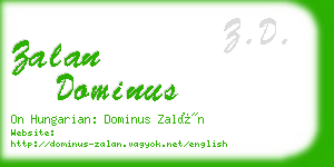 zalan dominus business card